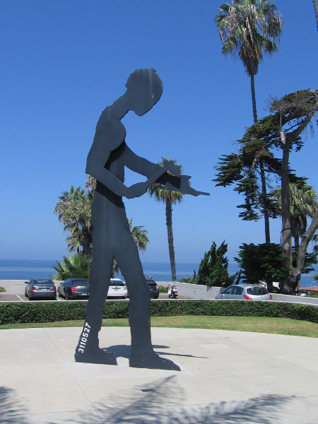 Hammering Man by Jonathan Borofsky at Museum of Contemporary Art San Diego...in La Jolla. I believe years ago this motorized sculpture stood near America Plaza downtown.