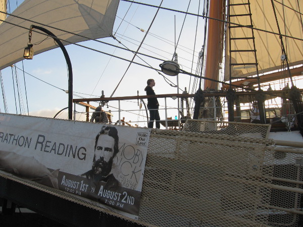 Ahab addresses Starbuck and crew: ...it was Moby Dick that dismasted me...I’ll chase him round Good Hope, and round the Horn..and round perdition’s flames before I give him up...