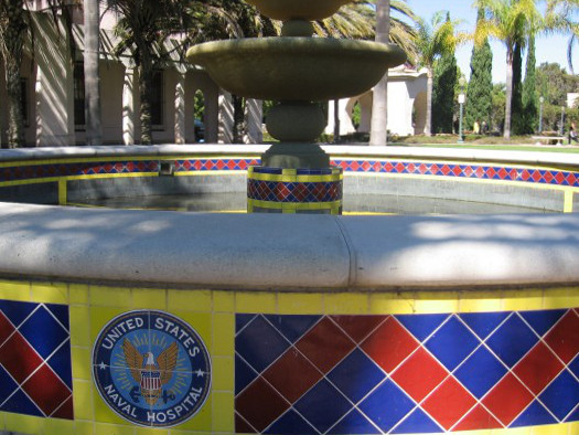 Fountain in the Balboa Park Administrative Building Courtyard was once part of San Diego's United States Naval Hospital.