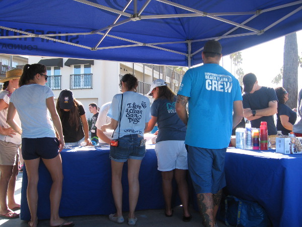 Many local organizations helped during I Love a Clean San Diego's Coastal Cleanup Day, including the Surfrider Foundation.