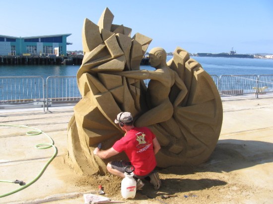 Fergus Mulvany is working on his creation called The Threshold of Momentum. It's a fantastic piece, one of my favorites.