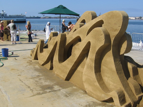 Eleven amazing works of art on the B Street Pier. Plus there are other team sand sculptures getting started, and a few finished pieces by event sponsors. Lots of cool stuff!