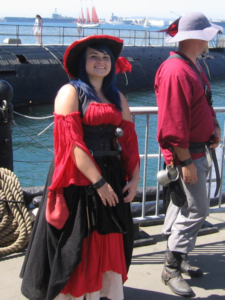 I saw various folks in period costumes. This lady had a nice smile!