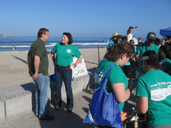 Speaker of the California State Assembly Toni Atkins had a team helping to clean up the beach!