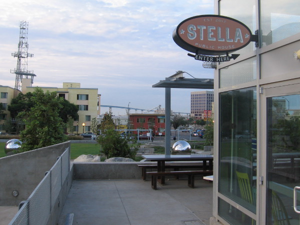 Stella Public House restaurant in East Village is located right next to the cool new Fault Line Park.
