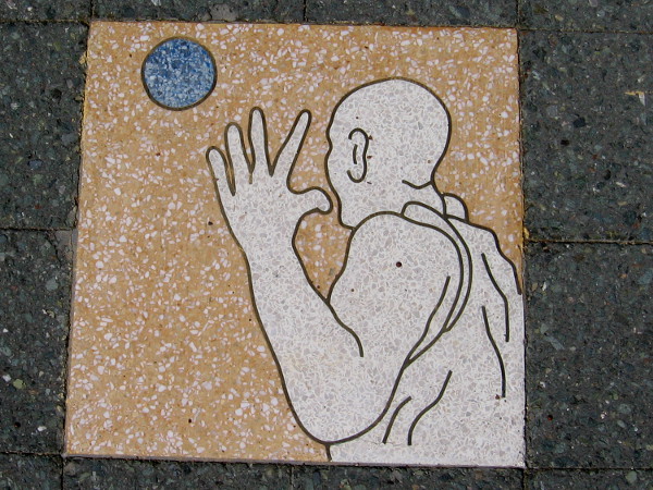 Getting ready to catch the ball--or is it the Earth flying through space?