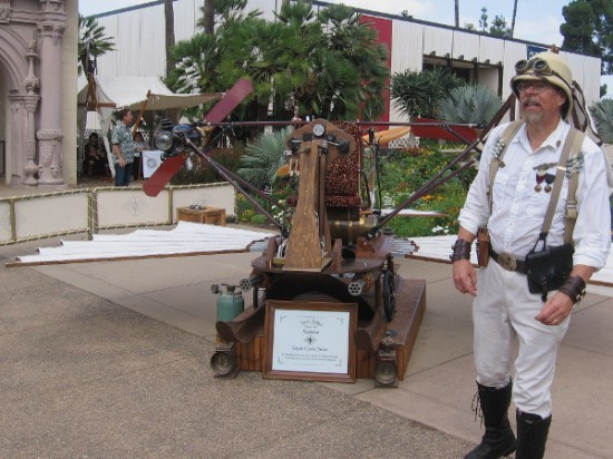 Down by the Balboa Park reflecting pool I discovered something really awesome. It's a Victorian-era whimsical flying machine!