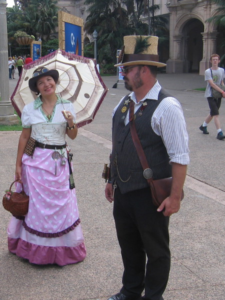 Here are some members of the cool group engaged in steampunk cosplay!