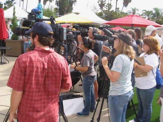 I couldn't believe how much press was gathered for the event. If you live in San Diego, I'm sure you'll see it on the television news!