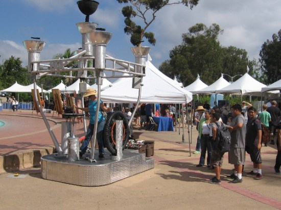 After the brief ceremony and speeches, I headed down to the fountain by the Reuben H. Fleet Science Center. Lots more cool stuff was attracting a crowd.