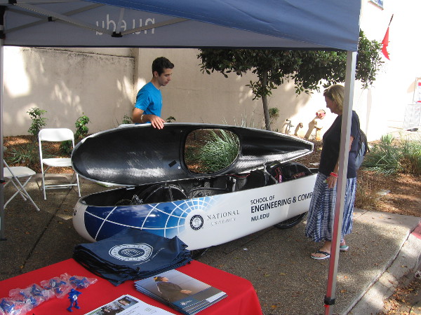 National University's School of Engineering and Computing had a futuristic vehicle on display.
