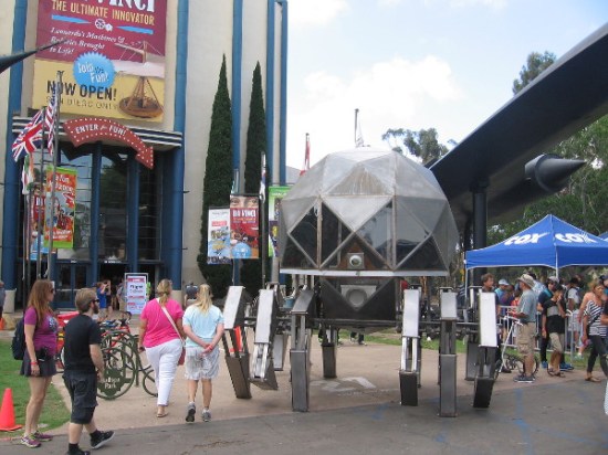 I didn't get the name of this amazing, jaw-dropping contraption, but a close examination shows that it actually walks on those spider-like legs!