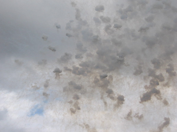 Little puffs of smoke hover in the heavens after the fireworks.