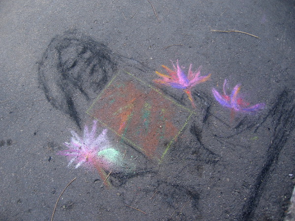 A bit of random chalk art on the street near the official Festa competition entries.