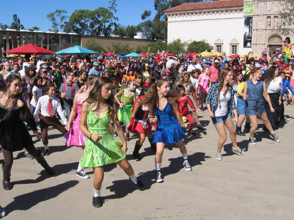 A scary flash mob, brought together by the San Diego Civic Dance Association, performs Thriller during Balboa Park Halloween Family Day.
