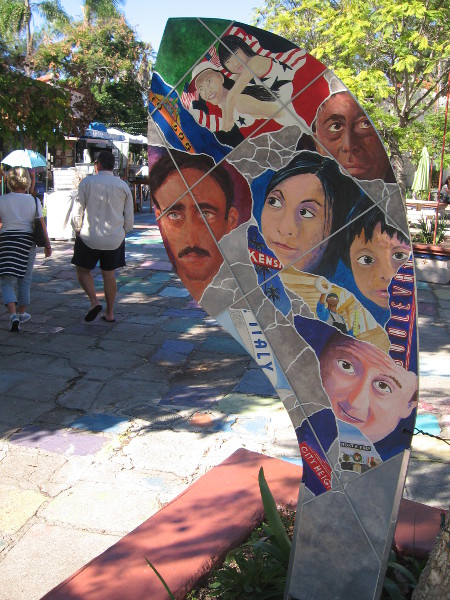 This artwork represents the 1930s, when the Works Progress Administration provided artists with employment during the Great Depression.