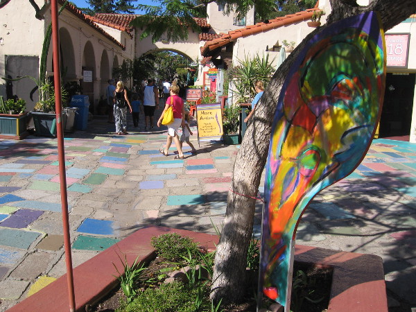 These splashes of bold color are a tribute to Abstract expressionism, which originated in the late 1940s, the first specifically American movement to achieve international influence.