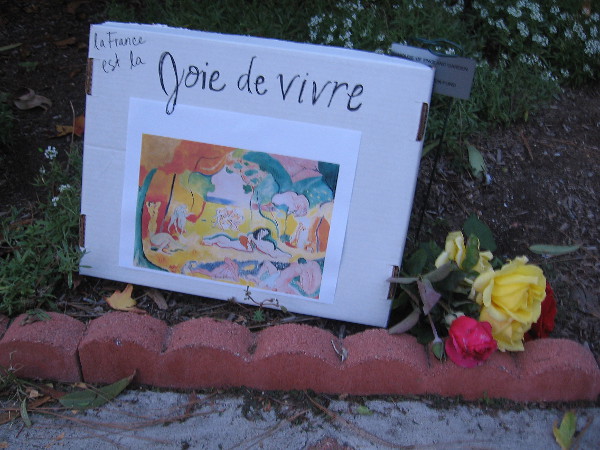 La France est la joie de vivre. A memorial for the innocent victims of the Paris terror attack. Hope, love and beauty cannot be conquered.