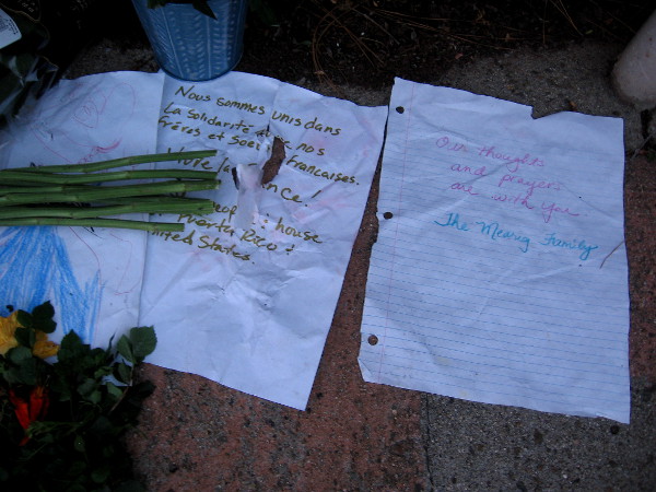 Personal sentiments are written down by San Diegans with ties to France. Our thoughts and prayers are with you.