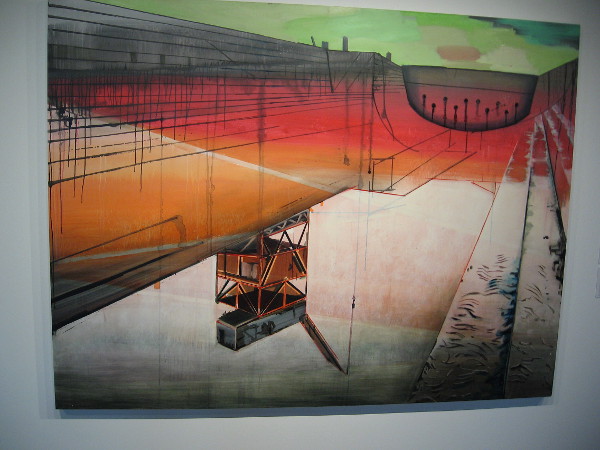 Eva Struble, Navy Yard, 2011. Oil and acrylic on canvas. This piece emerged from a trek through Brooklyn's Navy Yard. A vision of decay that is also expansive, waiting.