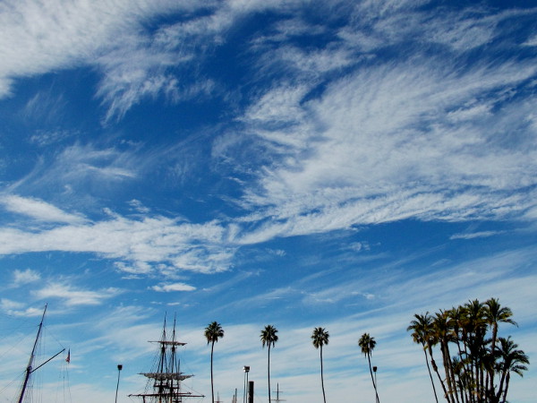 Amazing clouds above San Diego's Embarcadero.