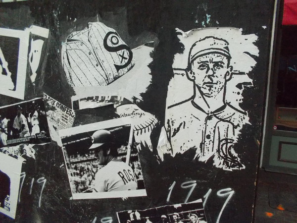 Images in the collage include Pete Rose and the 1919 World Series Black Sox Scandal.