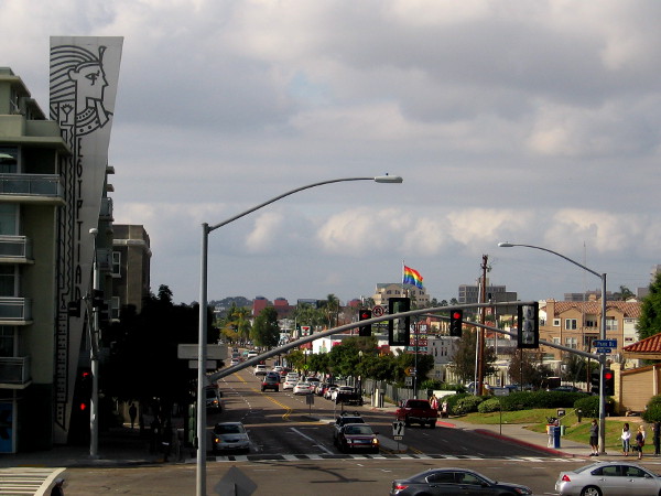 An ancient pharaoh seems to look over the Egyptian Quarter. One almost expects to see a pyramid nearby!