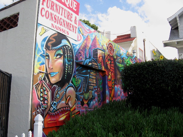 Cool Egyptian-themed street mural recently painted by local graffiti artist Fizix.