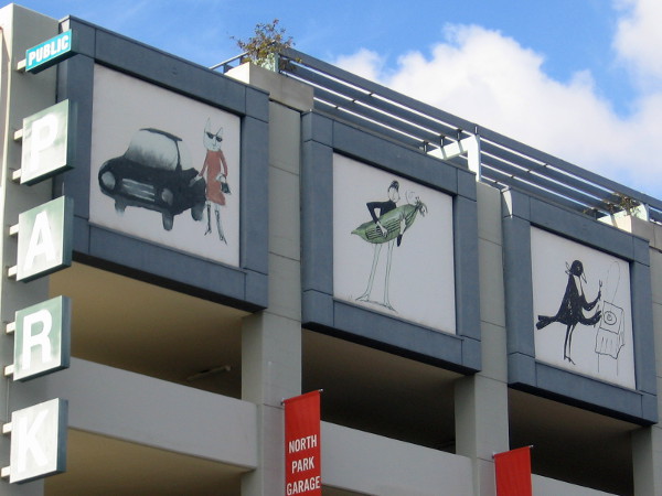 Three more fun murals. If I recall, these are on the north-facing side of the garage.