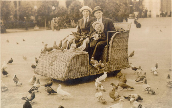 Old photograph of an original Electriquette in San Diego's Balboa Park a century ago. 2015 is the park's centennial.