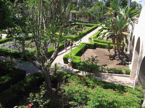 A view of the Alcazar Garden from above.