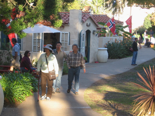 A photograph of some existing international cottages in Balboa Park.