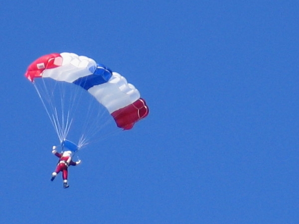 Look! Here comes Santa Claus! I guess Rudolph and the other reindeer are getting lazy. Or maybe they're just resting up for Christmas.