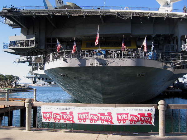 The U.S. Marine Corps Reserve and the USS Midway Museum are collecting toys today at Navy Pier. And Santa will be parachuting several more times! Just for fun, I suppose.