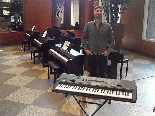 This friendly music instructor would teach lots of kids how to play the piano at Hands On Community Day at the San Diego Symphony!