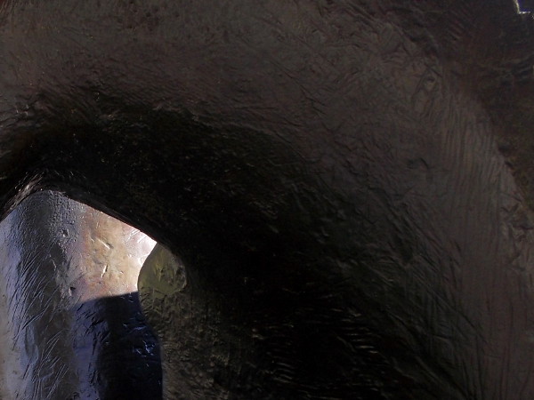 The form of an abstract sculpture becomes more mysterious when the defining outer edges are eliminated with photo editing.