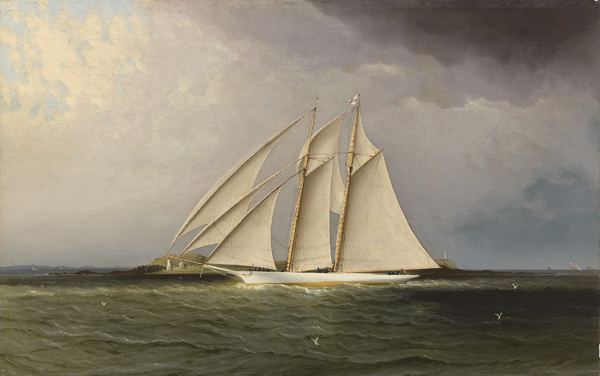 Illuminating the Sea, James E. Butterworth, oil on canvas. Magic, schooner of New York Yacht Club, winner of the America's Cup in 1870. Photo credit: Wikimedia Commons.