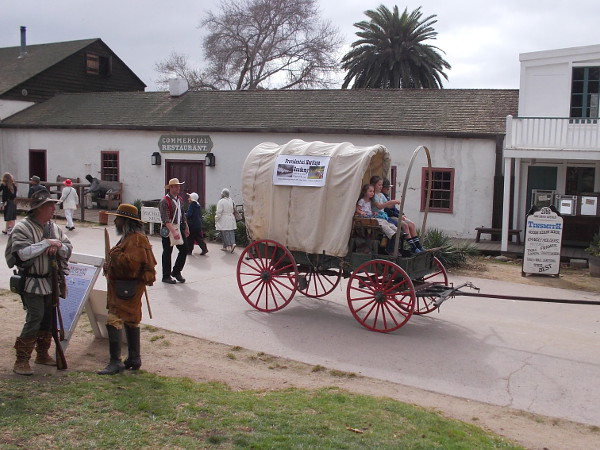 I saw kids in covered wagons, folks on horseback, and just a big whirl of activity all around Old Town today!
