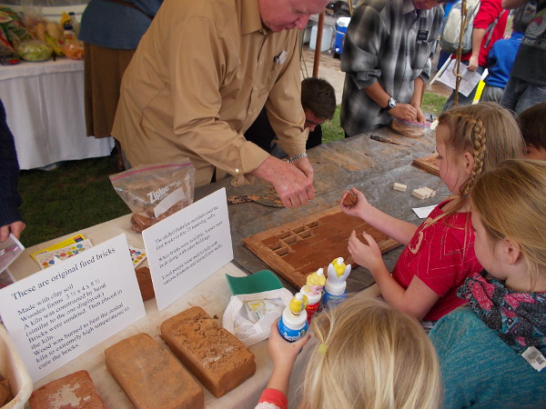 Young people were shown how clay bricks were made in the early days of San Diego.