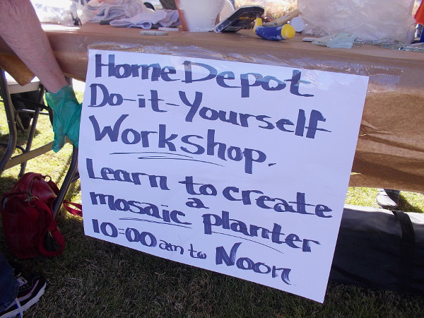 Home Depot sponsored the Do-it-Yourself Workshop. Everyone learned how to piece together beautiful mosaics!