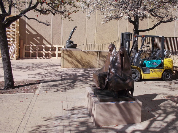 Two very fine sculptures that will soon will be approachable in Balboa Park's Plaza de Panama.