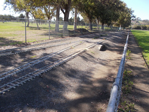 Occasionally, trains will run down the length of the golf course to another loop.