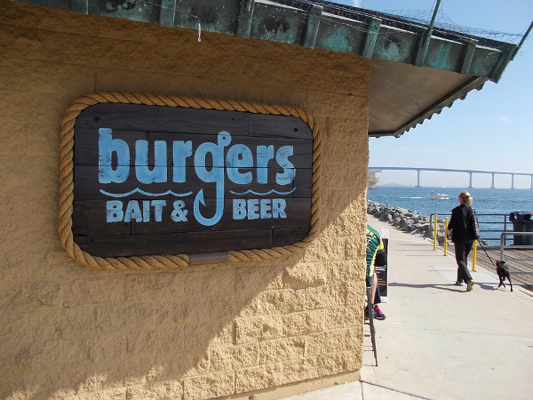 Burgers, Bait and Beer can be found at the foot of the Embarcadero Marina Park South Pier, behind the convention center!