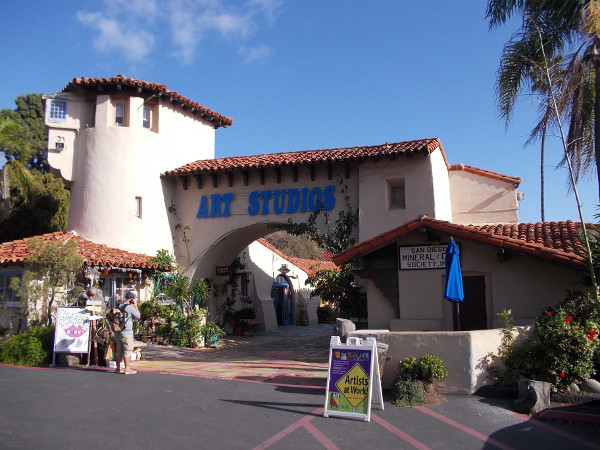 Gazing back south from the parking lot at today's Spanish Village in Balboa Park.