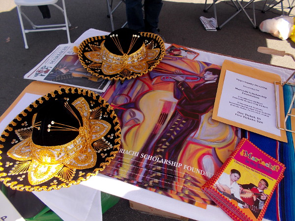 Fantastic sombreros attracted my camera at the festival's Mariachi Scholarship Foundation table.