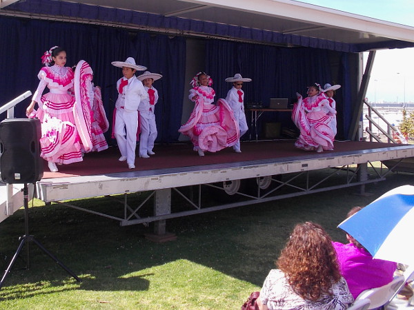 Young dancers on stage whirled, stepped smartly, then whirled again.
