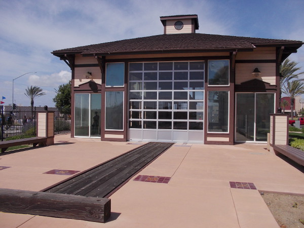 National City's unique Historic Railcar Plaza. One can peek inside the barn and see a few exhibits that recall 19th century rail service in San Diego's South Bay.