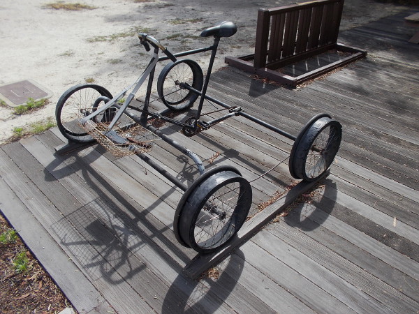Seriously? This one is basically a bicycle for train tracks! Except it has four wheels! And a bike chain, of course!
