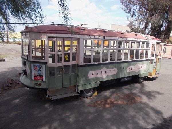 San Diego Electric Railway Association's fun Herbie is a Brill streetcar replica. A parade and car show's popular Streetcar on Wheels!