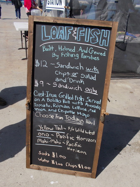 Loaf and Fish. Built, helmed and crewed by fishing families. The yellow tail in my sandwich was caught by the fishing vessel Wild West!